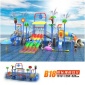 夏季 厂家大型水屋水寨 成人儿童水上乐园 玻璃钢弯道滑梯 戏水小品游乐设施